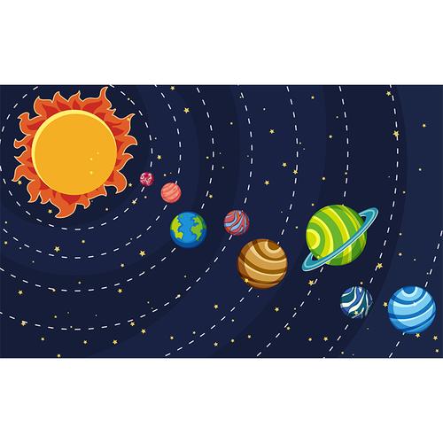 太阳系卡通插画图解宇宙行星星图插图ai矢量图设计素材