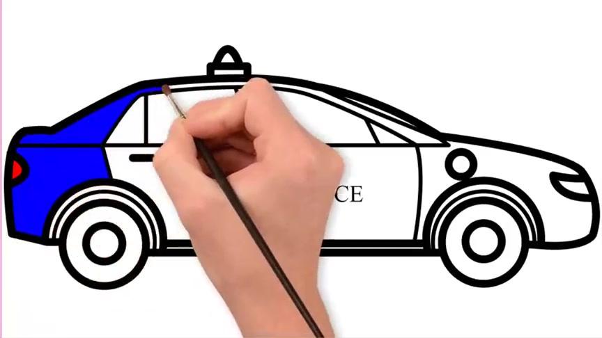 儿童简笔画 如何绘制警车