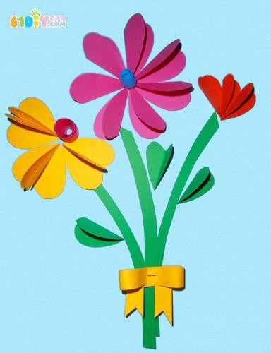 送老师送亲人送朋友的立体花朵贴画图片制作教程