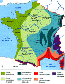 关于法国的气候特征是的配图及描述