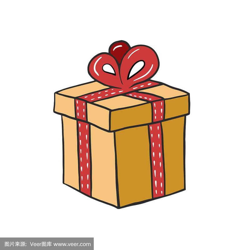 彩色插图的礼物在卡通风格.礼物盒子.矢量图.