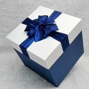 高档超大号蓝色正方形 抱枕礼品盒生日礼物盒零食篮球包装盒定制