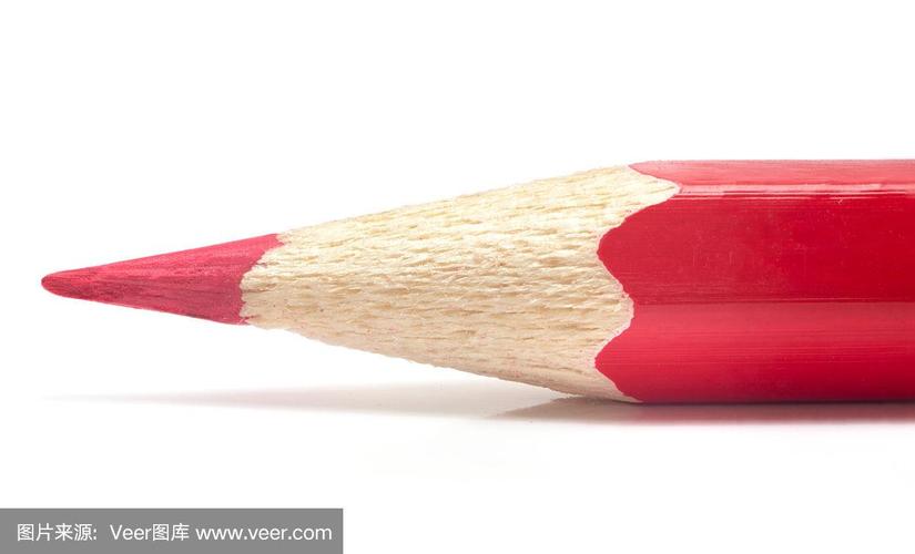 红色铅笔头宏孤立在白色背景