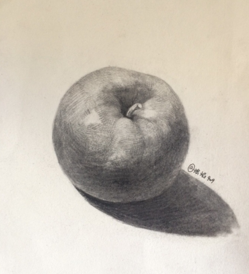 简单的苹果素描画作品 - 第2页 - 水彩迷