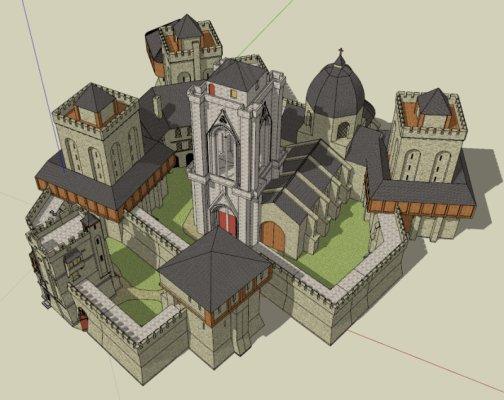 欧洲城堡,中世纪风格,2-5层