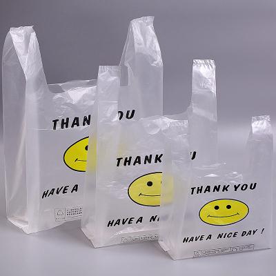 定制背心袋笑脸手提塑料袋礼品购物打包袋子
