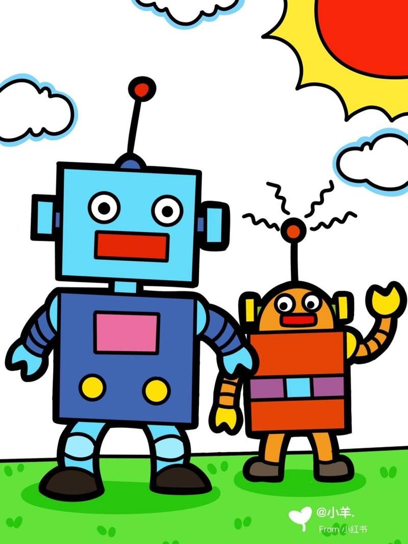 机器人0615儿童创意画 简单 适合5岁77 #创意美术儿童画# #创意