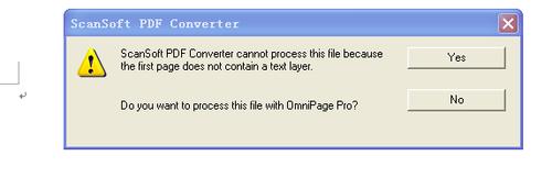 scansoft pdf converter安装以后用我word打开pdf出现这个是什么意思