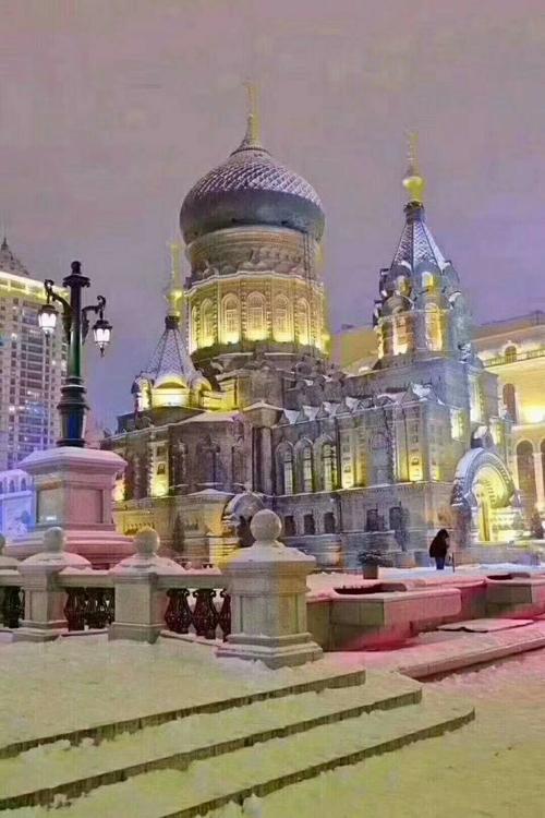 哈尔滨的冬天雪景