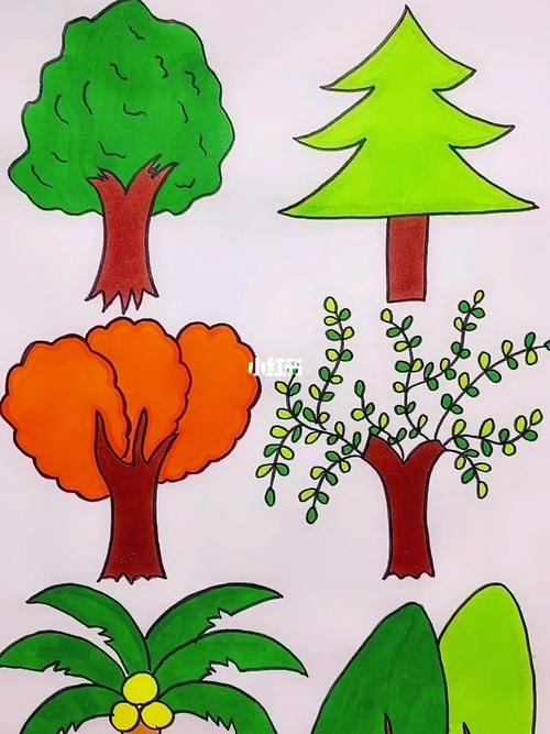 简笔画各种树