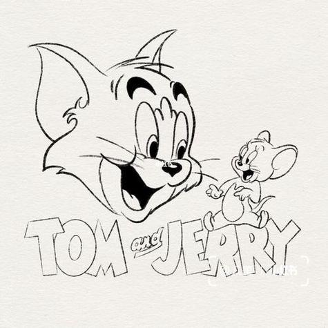 tom猫和老鼠中的小老鼠杰瑞简笔画步骤教程汤姆猫怎么画-图2猫和老鼠