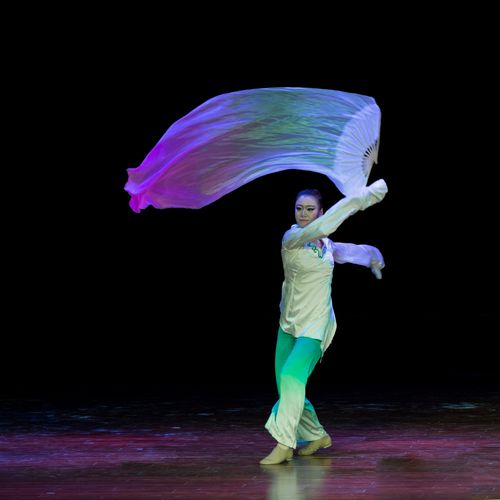 中国古典舞女子独舞《长绸扇舞》