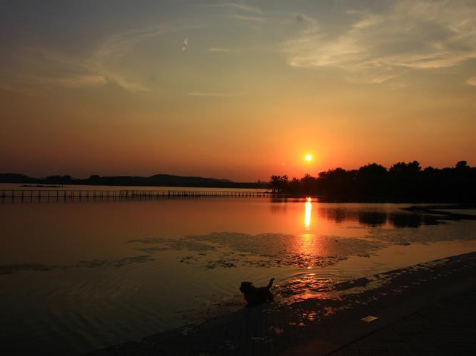 蠡湖唯美夕阳风景图片桌面壁纸