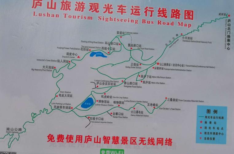 庐山旅游景点线路图