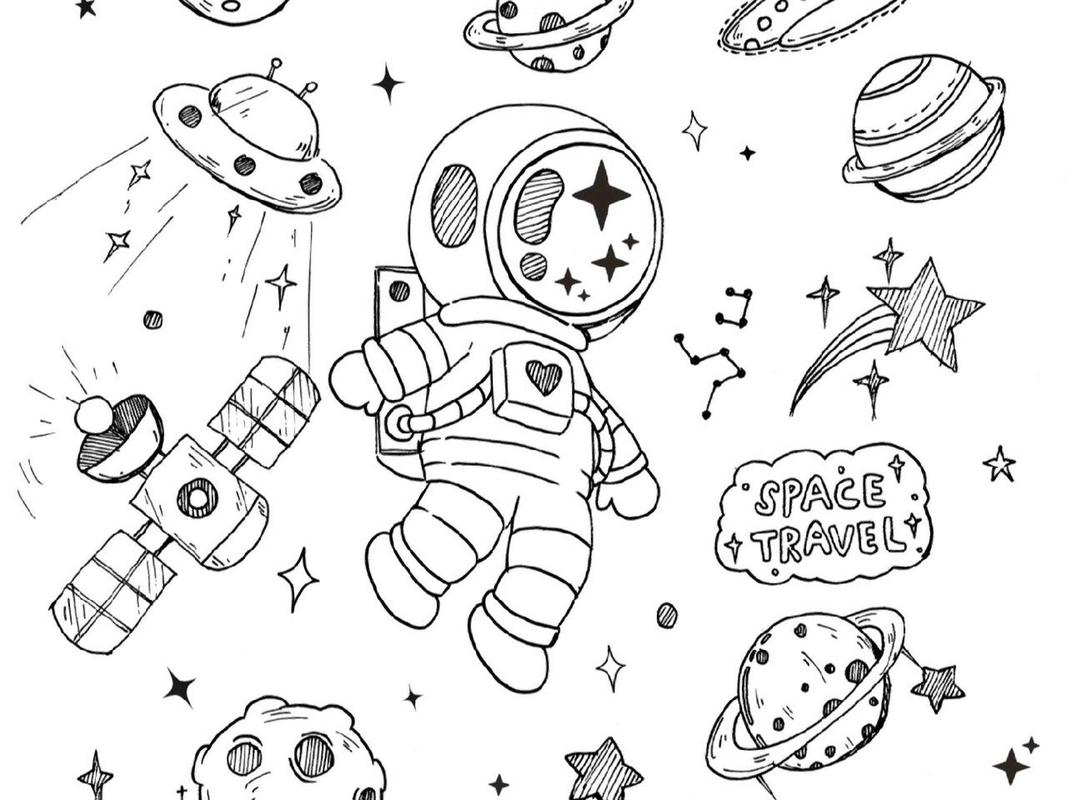 太空科技类简笔画素材线稿 你想要的太空科技类简笔画来了～ 工具:白