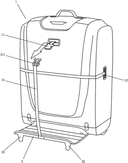 背景技术: 传统的拉杆箱,行李箱只能在其内部空间存放物品,对于超出