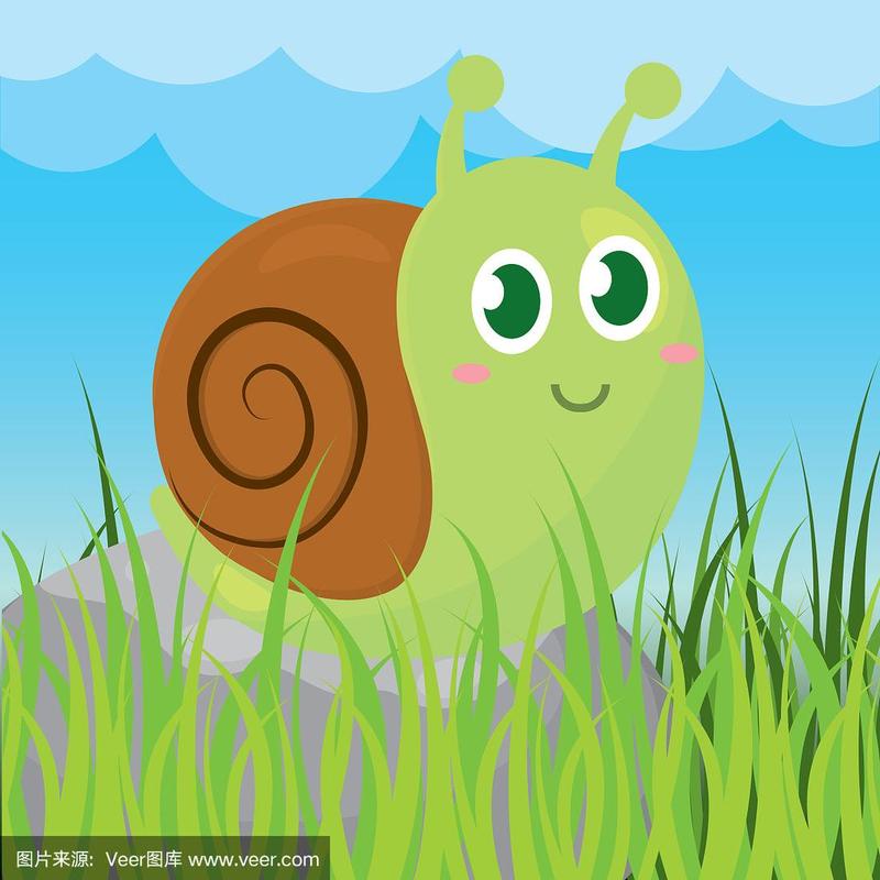 卡通可爱的蜗牛