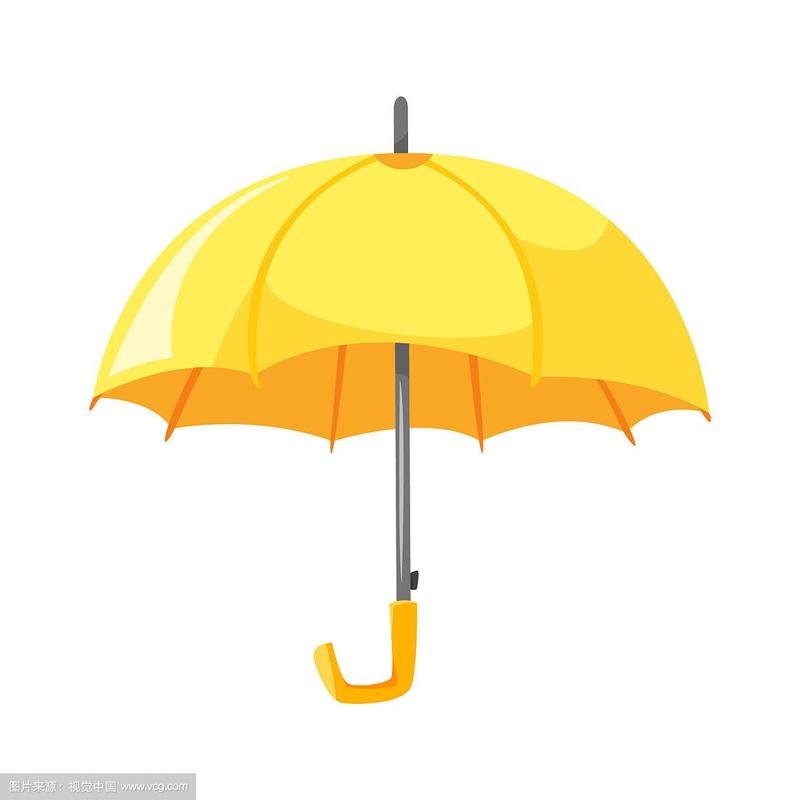 卡通风格的黄色雨伞