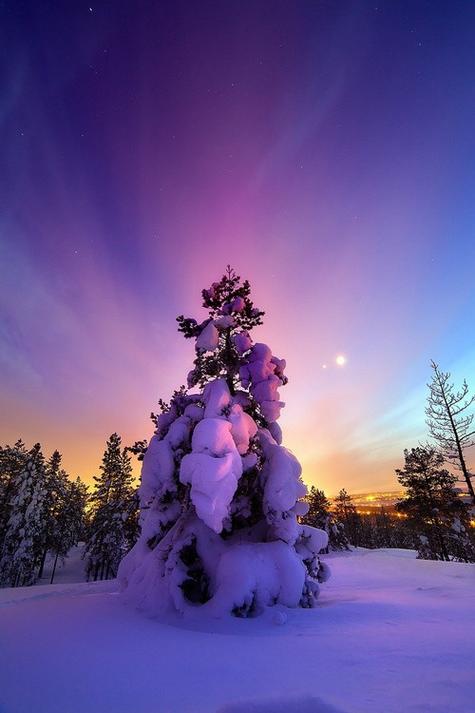 摄影:色彩斑斓的雪 唯美风景图