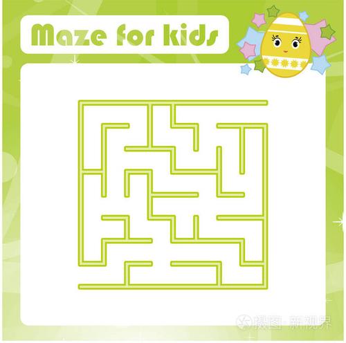 彩色方形迷宫. 孩子们的工作表. 活动页面. 儿童游戏拼图.