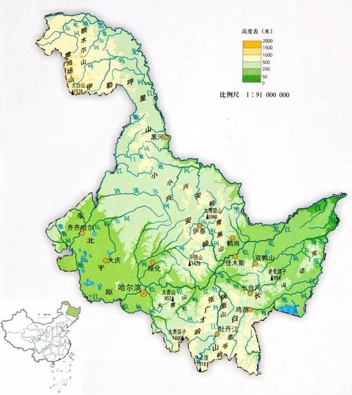 全省大部分土地都位于 黑龙江流域