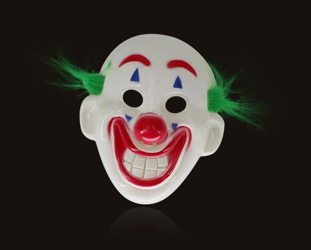 万圣joker微笑小丑笑脸面具儿童全脸面罩搞笑假发面套道具 白色环保