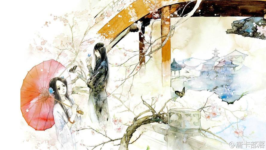 古风 古韵 中国风 手帐素材 插画 手绘 彩绘 头像 壁纸