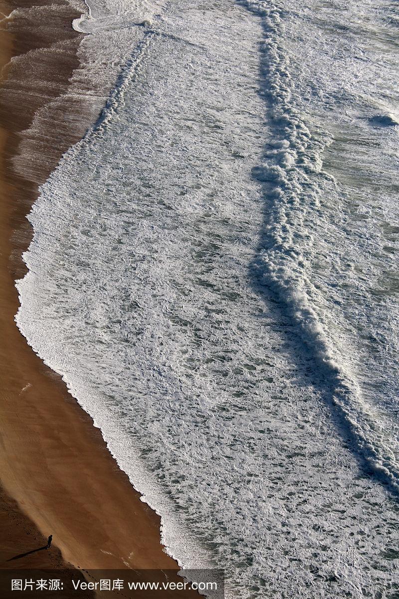 海浪,条纹,在上面,垂直画幅,水
