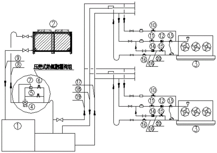 背景技术:在一般冷库项目中,冷风机的热氟化霜常采用常规的排液桶热氟