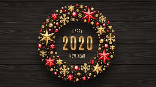 2020年新年快乐个性创新艺术字,艺术壁纸-回车桌面