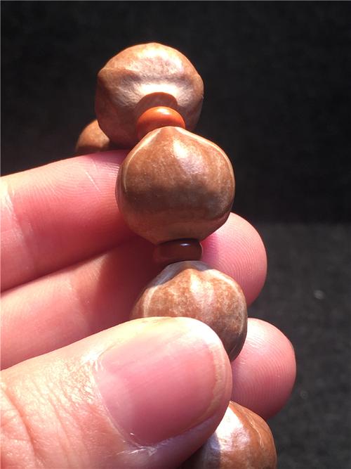 苏工 素珠 橄榄核雕梅林铁核原皮手串 纯手工蒜头小籽橄榄胡手链 1.