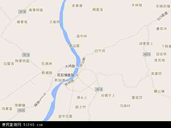 中国湖南省湘潭市湘潭县花石镇地图(卫星地图)
