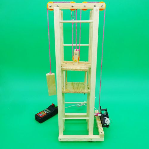 手工作业科技小制作小发明diy木制模型创客电梯升降机起重机