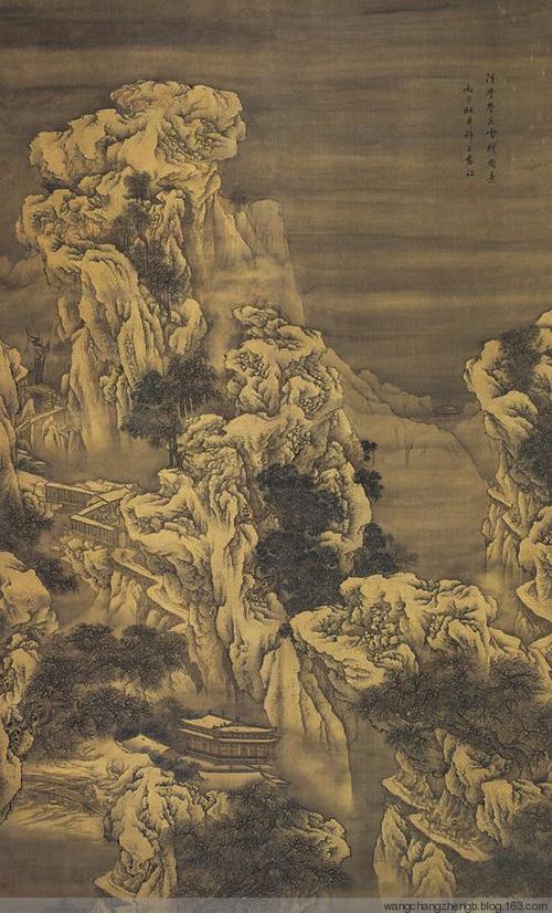 袁江是我国绘画史上有影响画家,转工山水楼阁界画.