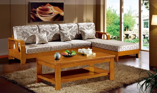 中式简约现代沙发 全实木进口橡木转角沙发-香樟家具交易网
