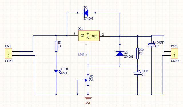 用lm317三端可调稳压模块制作一个小电流调压电路板(1.5a)