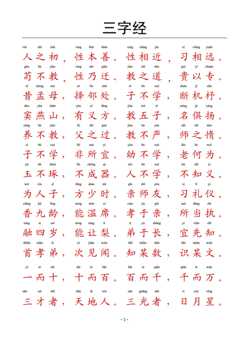 三字经-带拼音a4完美打印版.doc 8页