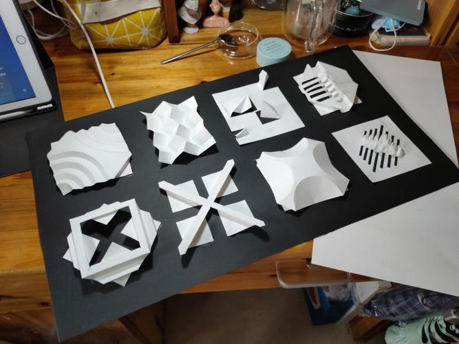 环艺大二的立体构成折纸作业附简单教程