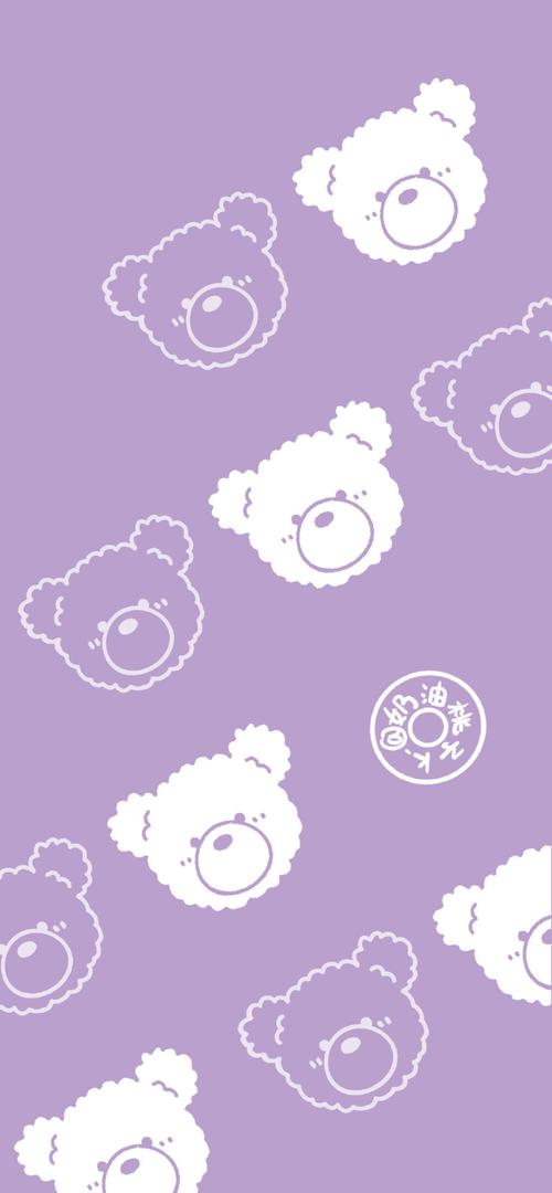 温柔紫色小熊壁纸
