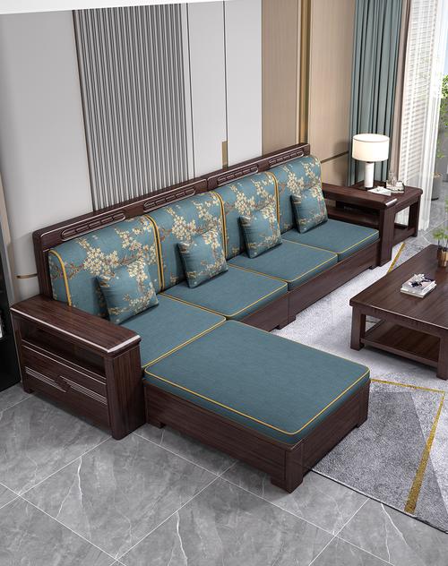 梵宜 新中式沙发紫金檀木冬夏两用轻奢高靠背储物客厅组合实木家具沙