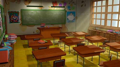 教室,卡通教室场景(模型买3赠1)