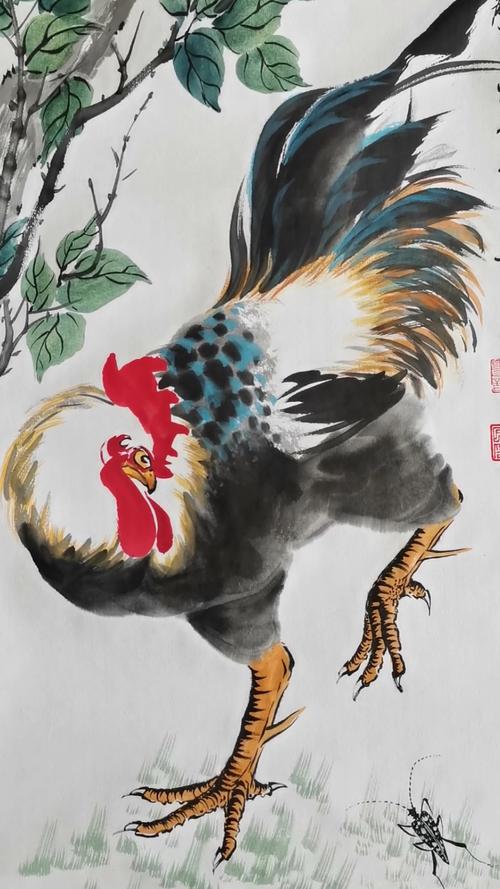 中国画#王兴民国画公鸡:吉祥