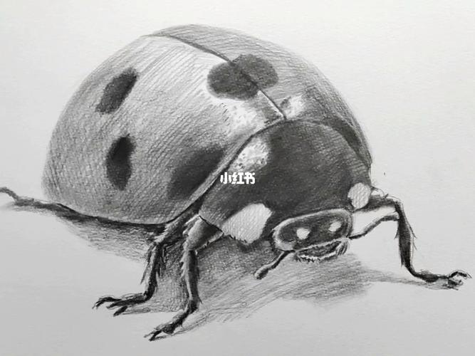 简单易学的素描昆虫瓢虫画法