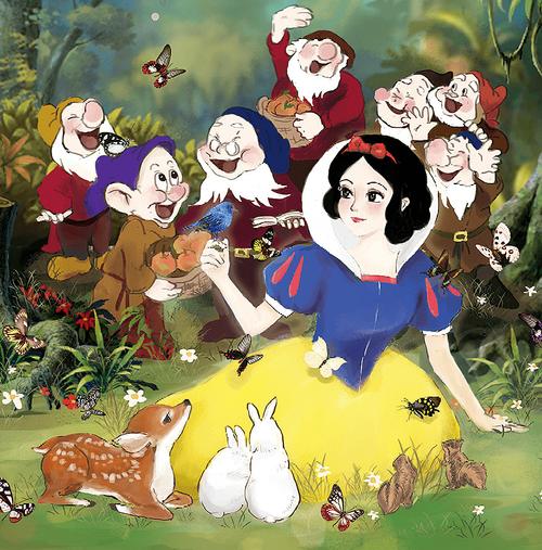 经典格林童话《白雪公主与七个小矮人》,穿越时光,重温童年!_互动