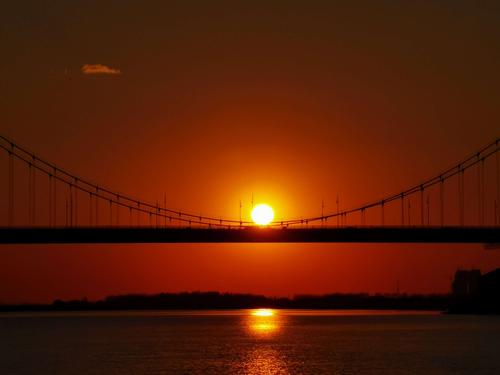 落日～手机拍于哈尔滨市阳明滩大桥