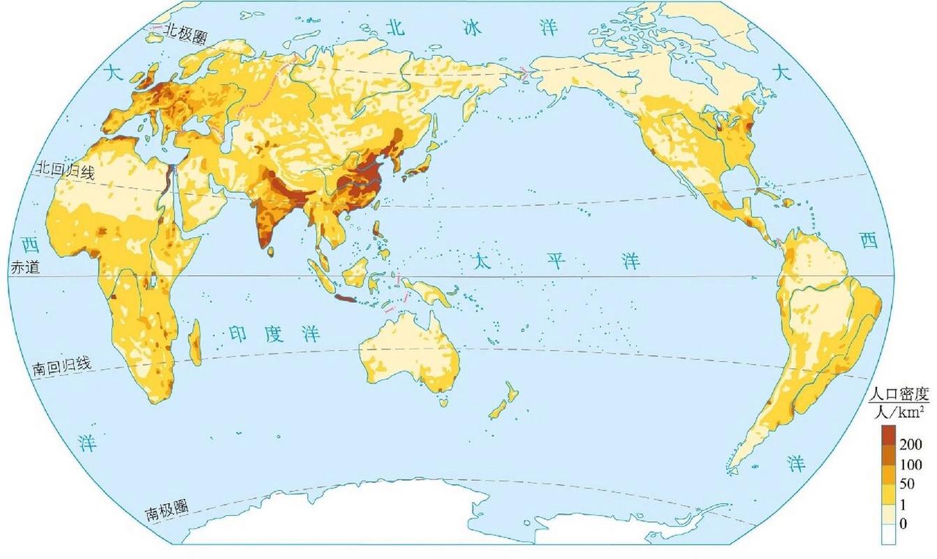 世界人口密度分布图,亚洲实在恐怖#地理知识# #地理# #高中地理怎么