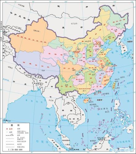 图-把中国疆域作为一个整体表示的中国地图(竖版),右下角没有附图