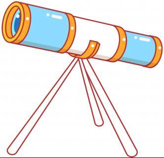 天文望远镜绘画_天文望远镜图片_儿童文艺-绘艺素材网