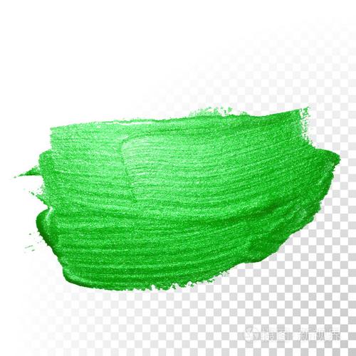 绿色水彩抽象笔触.矢量油画颜料.波兰涂片