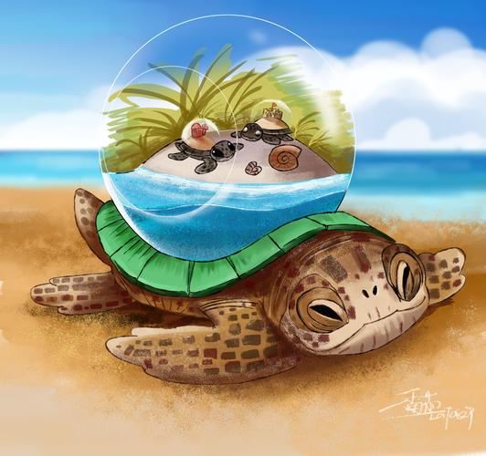 一只老海龟|插画|儿童插画|番茄和草莓 - 原创作品 - 站酷 (zcool)